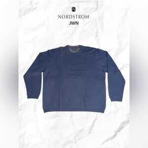 John W. Nordstrom Blue Crewneck Cashmere Sweater